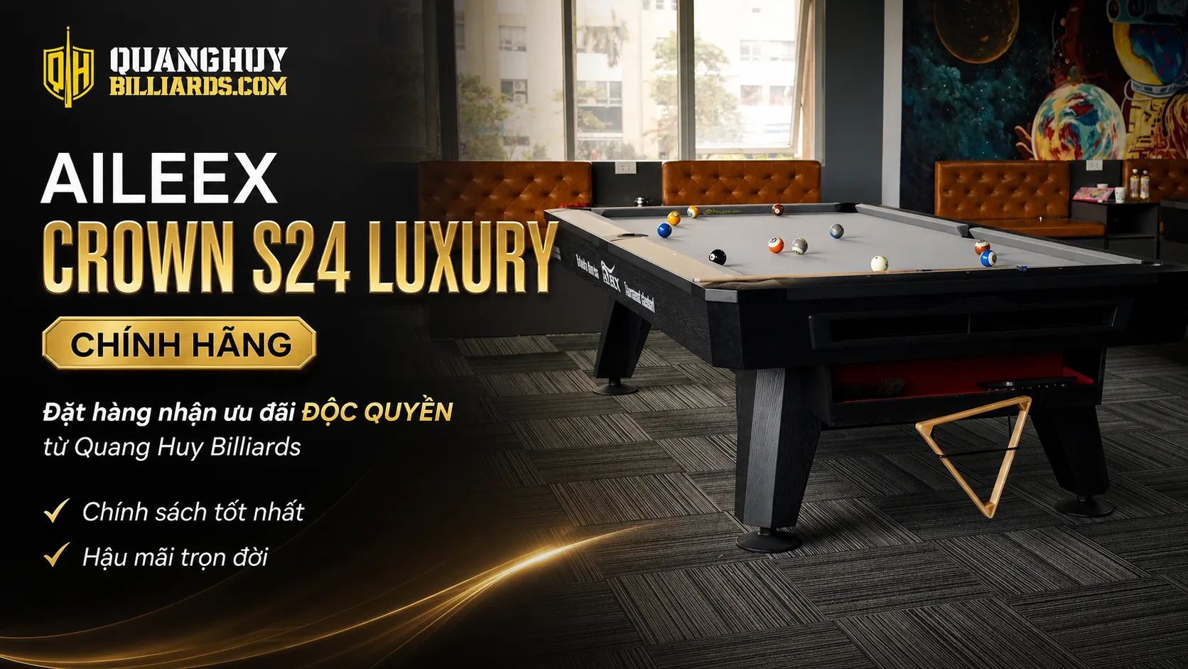 Tổng kho bàn bida cũ Quang Huy Billiards