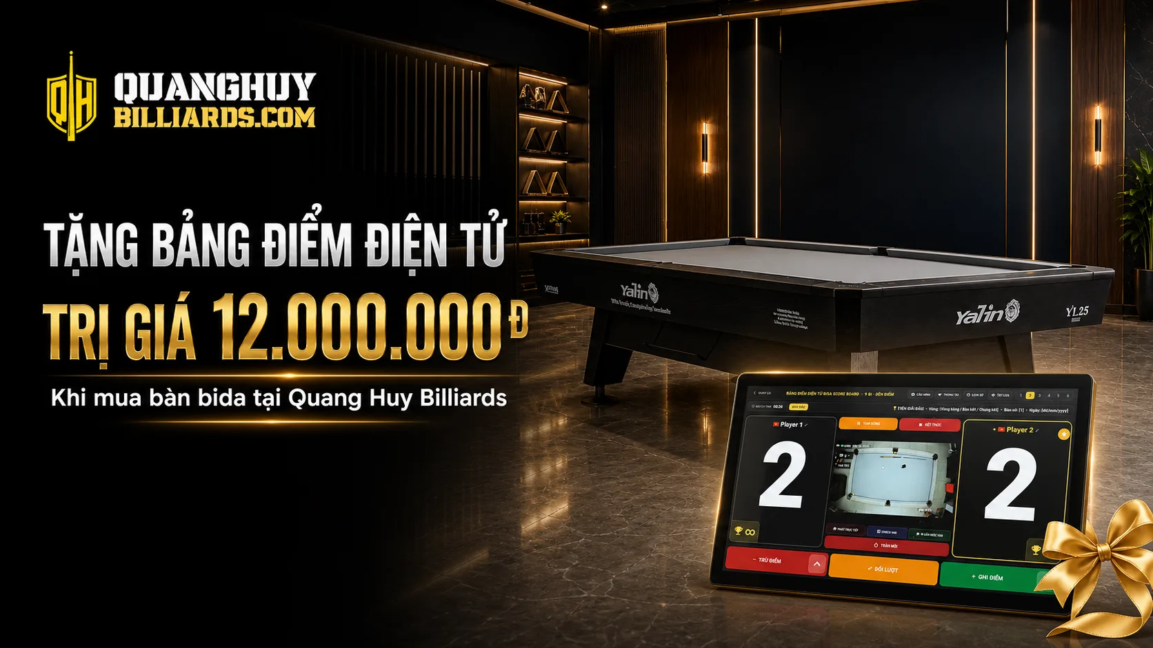 Tổng kho bàn bida cũ Quang Huy Billiards
