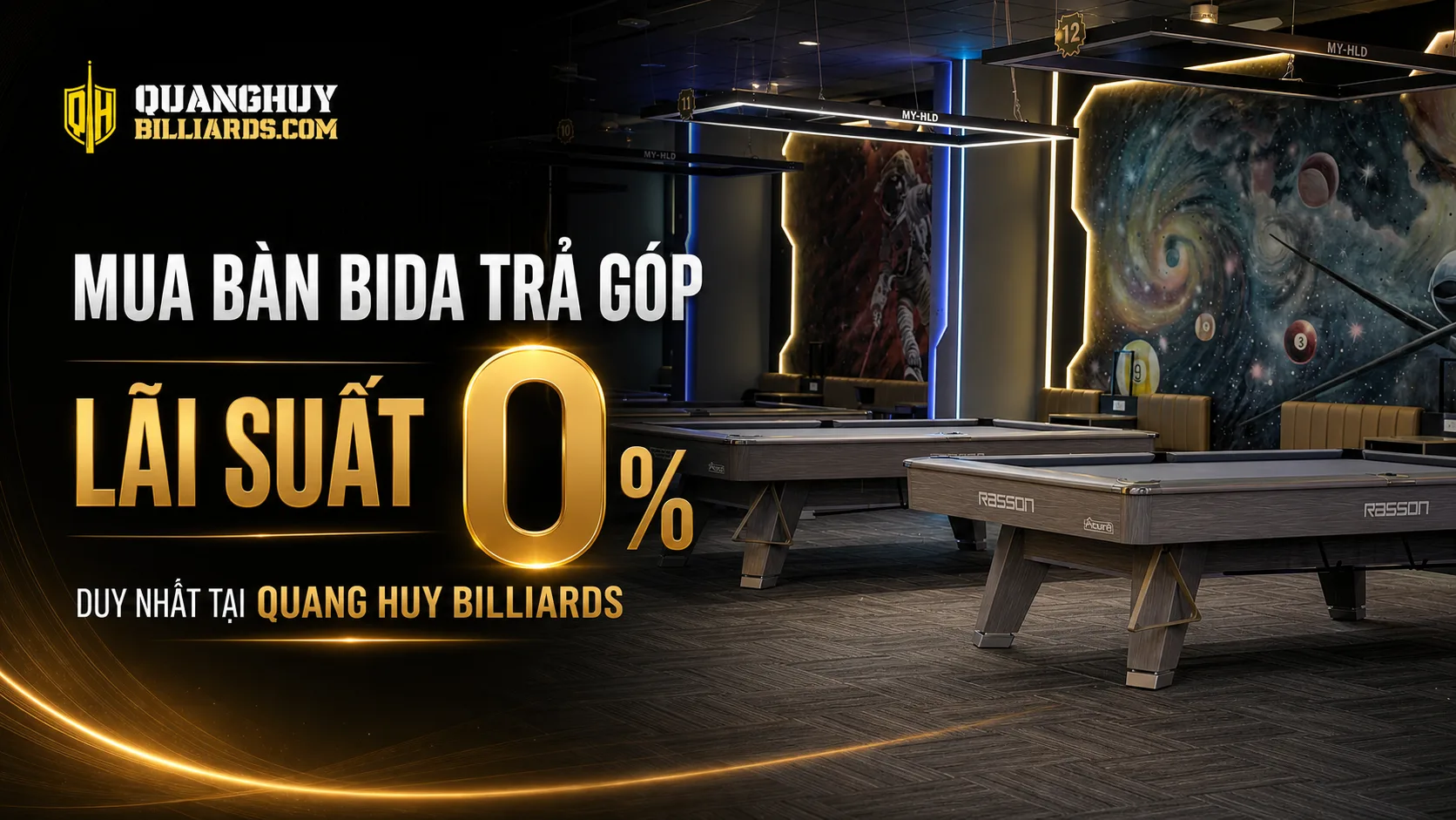 Tổng kho bàn bida cũ Quang Huy Billiards